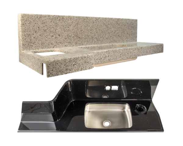 Aircraft galley composite countertop