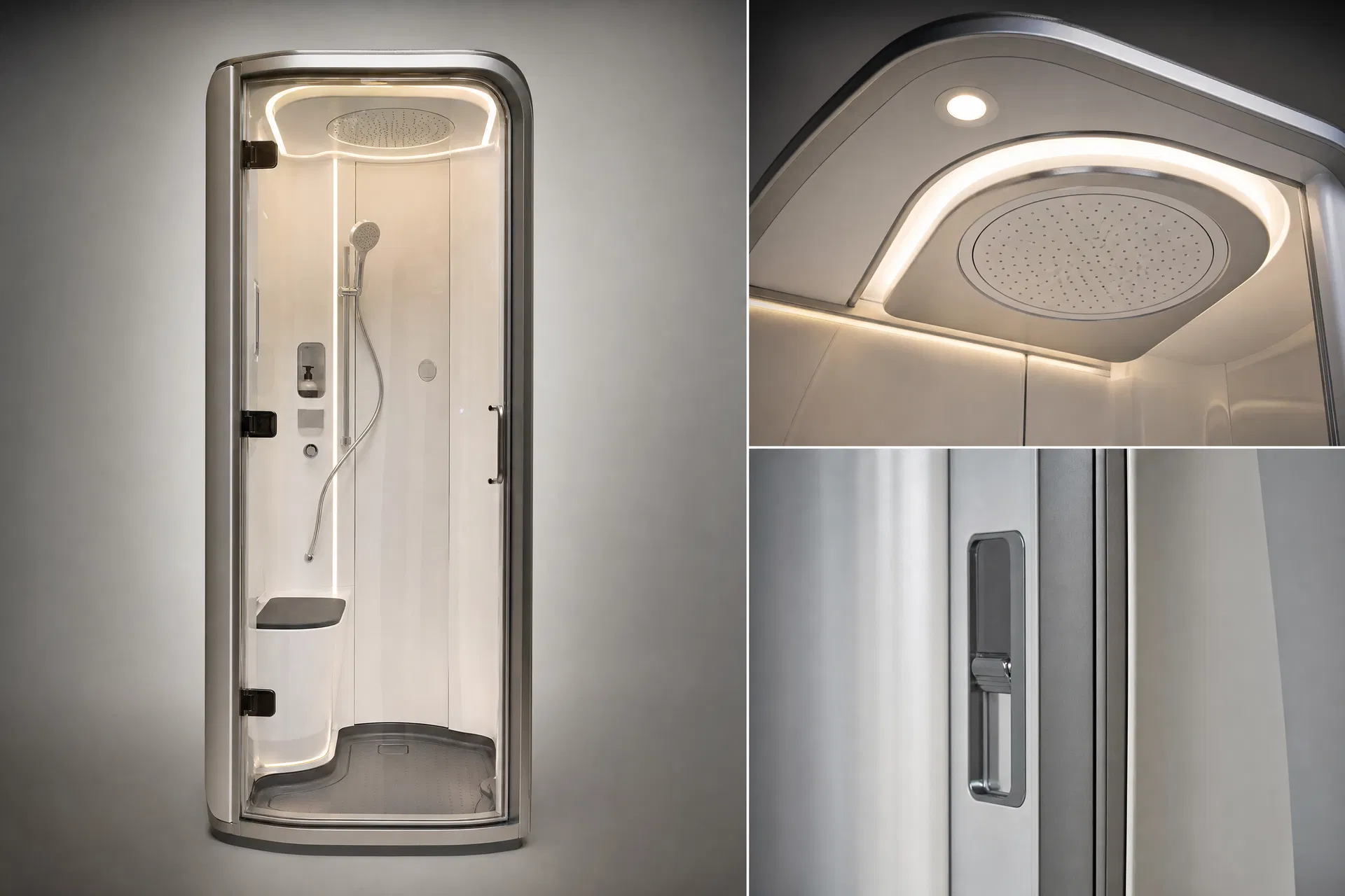 Aircraft shower module for premium cabin