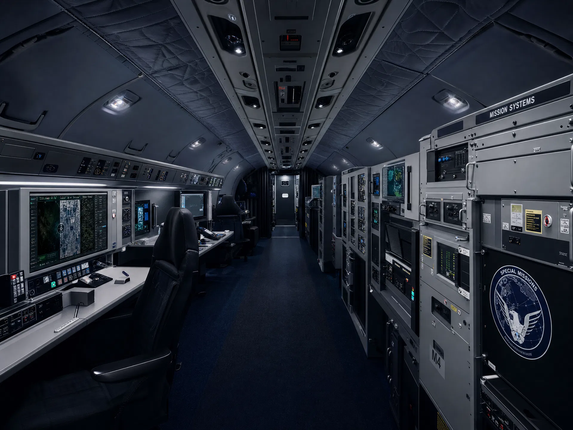 Defense and special mission aircraft interior